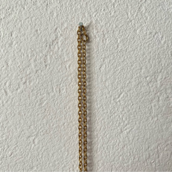 Vintage Guilloche Locket Necklace Gold Tone Red Enamel and Pearl Detail - Picture 12 of 15